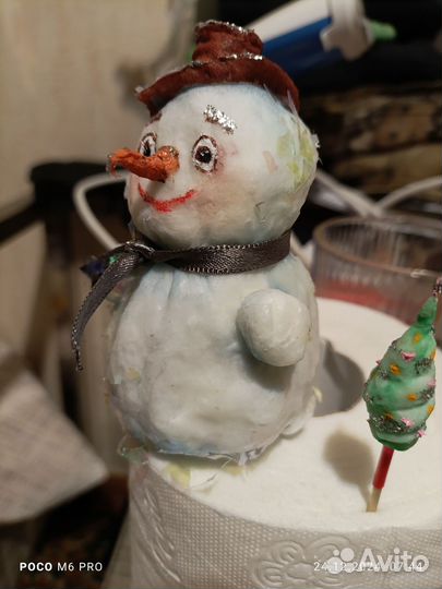 Ватные елочные игрушки