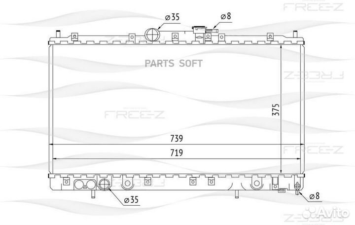 Радиатор охлаждения mitsubishi Galant 96- KK0256