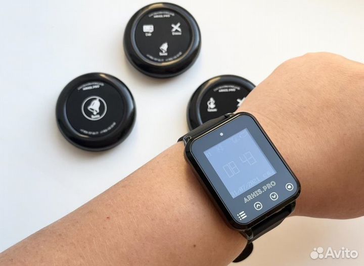 Кнопка вызова официанта Ультра IP67 и часы IP65