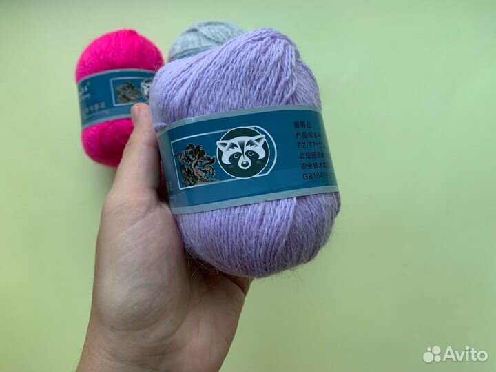 Пряжа пух норки набор