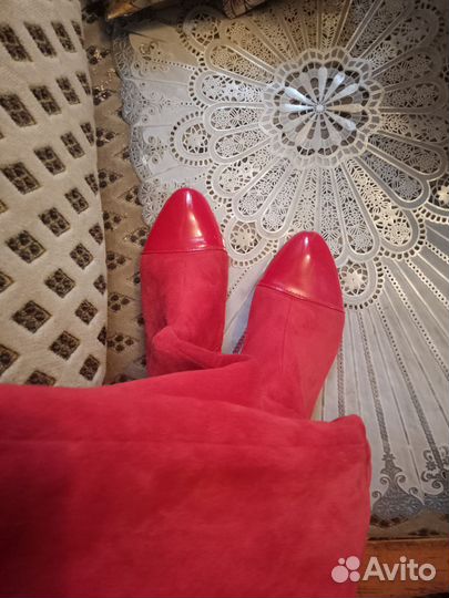 Ботфорты красные 38