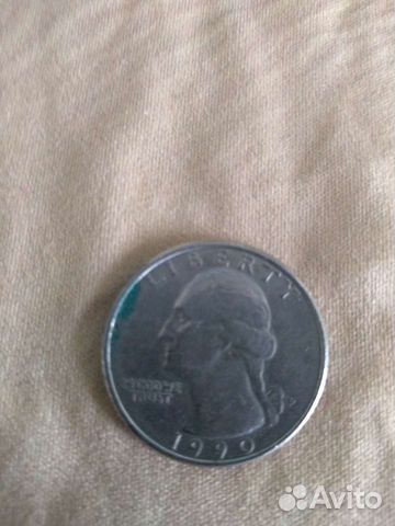 Монета liberty quarter dollar1990год. Перевёртыш