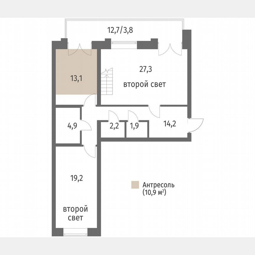 2-к. квартира, 97,5 м², 1/7 эт.