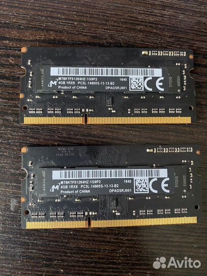 Оперативная память sodimm ddr3l для ноутбука 8gb
