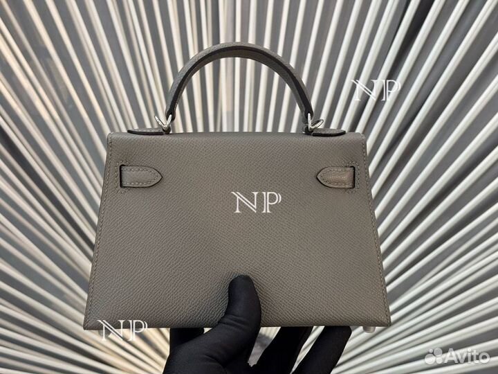 Сумка Hermes Kelly mini серая
