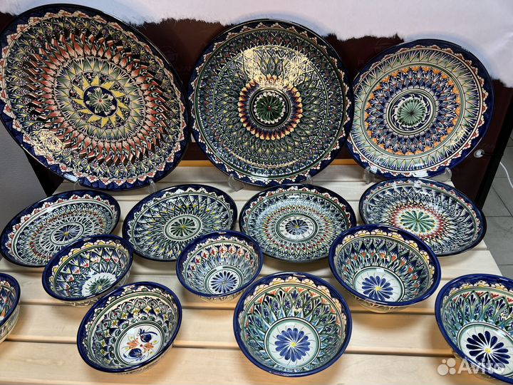 Узбекская посуда, ляганы, пиалки, косушки