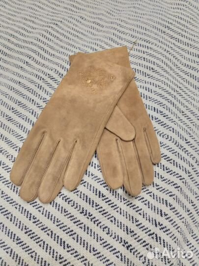 Перчатки из натур замши черные, фисташка, беж