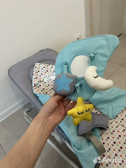 Кресло качалка детское шезлонг nuovita