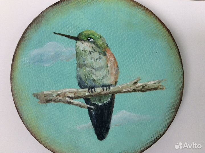 Картина круглая «Птичка«