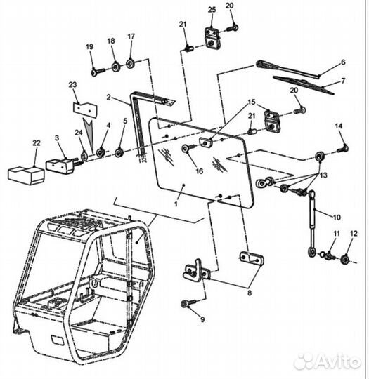 Стекло лобовое Bobcat T3071 / T3571 / T40140