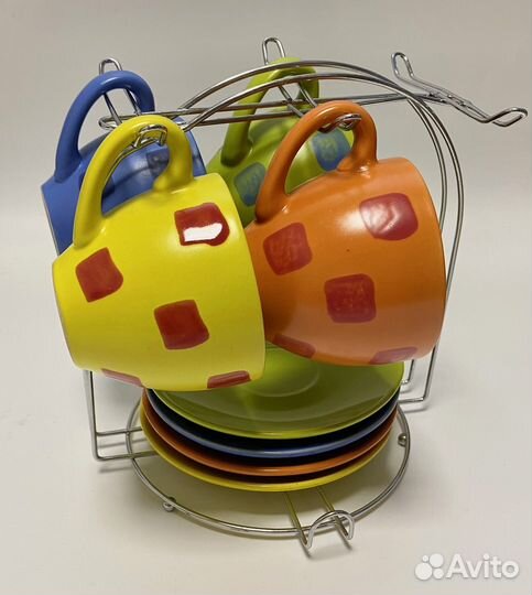 Набор для чая, кофе на 4 персоны керамика на подст