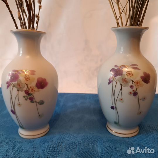 Вазочки парные, фарфор