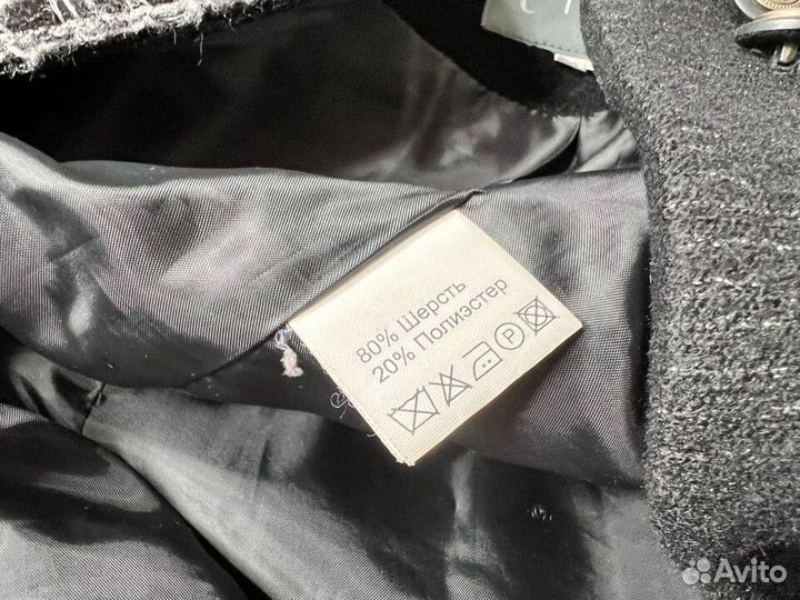 Пальто черное в стиле шанель р.50