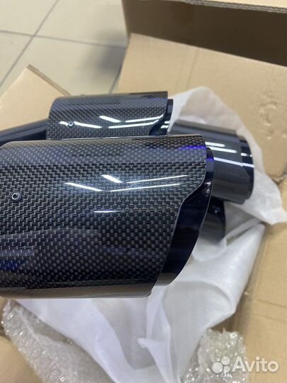 Насадка на глушитель BMW карбон, черный глянец