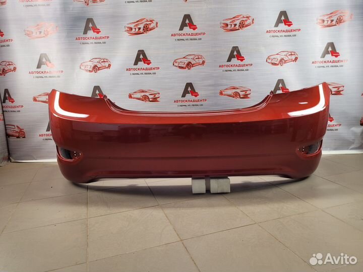 Бампер задний Hyundai Solaris 2010-2014 красный