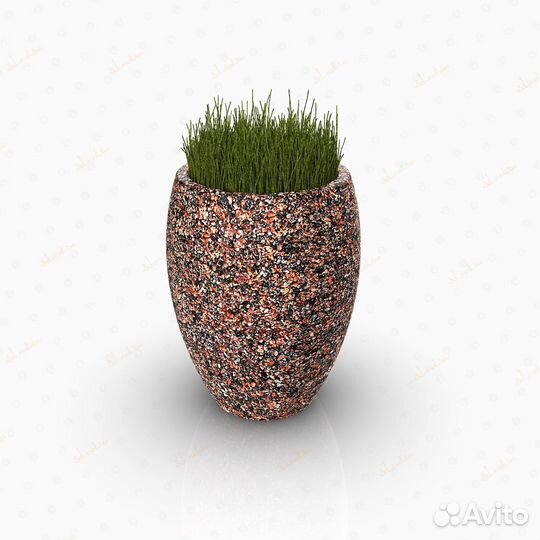 Вазон уличный из фактурного бетона 320х320х420 мм