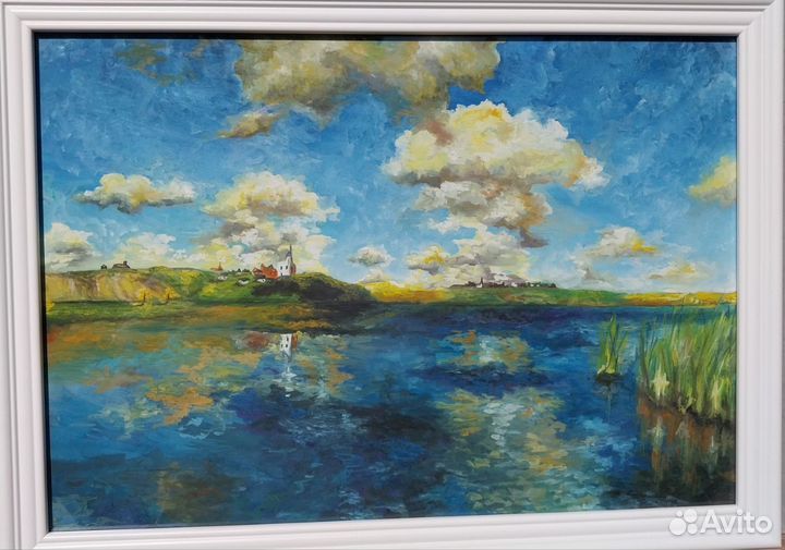 Картина гуашью в багете