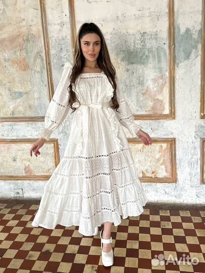 Платье zimmermann хлопок длинное