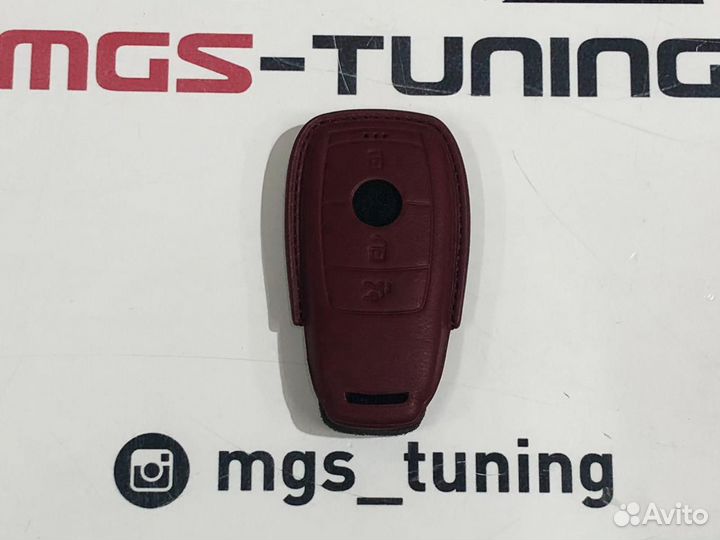 Чехол для ключа Mercedes нового образца бордовый