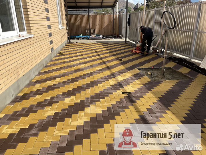 Тротуарная плитка кирпичик саванна