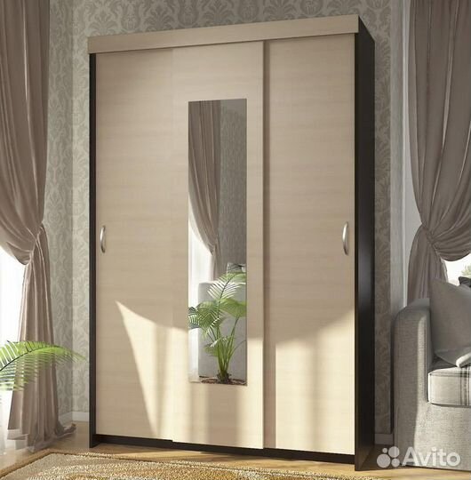 Шкаф-купе комбинированный с зеркалом