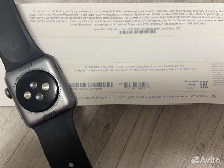 Часы apple watch 3 38 mm