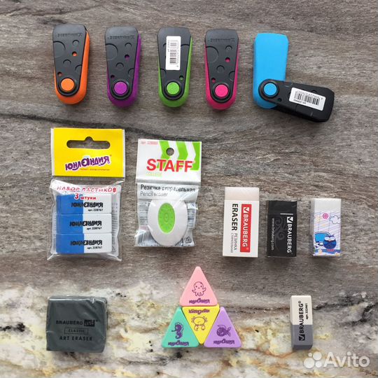 Канцтовары: ластики в ассортименте