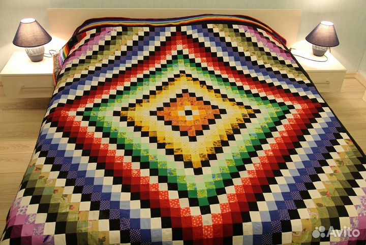 Лоскутное покрывало ручной работы