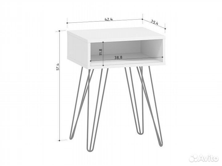 Тумба прикроватная Ивейн-4 Iron Open Grey