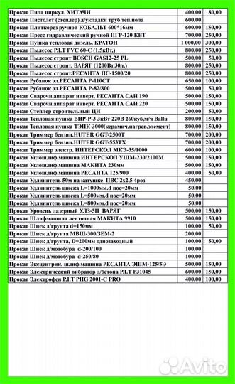 Прокат, ремонт, обслуживание, аренда инструмента