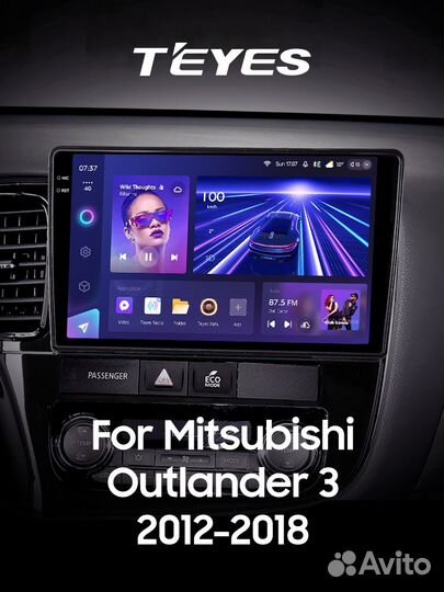 Магнитола Teyes CC3 2K 4/64 Mitsubishi Outlander 3