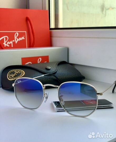 Очки ray ban Hexagonal голубые