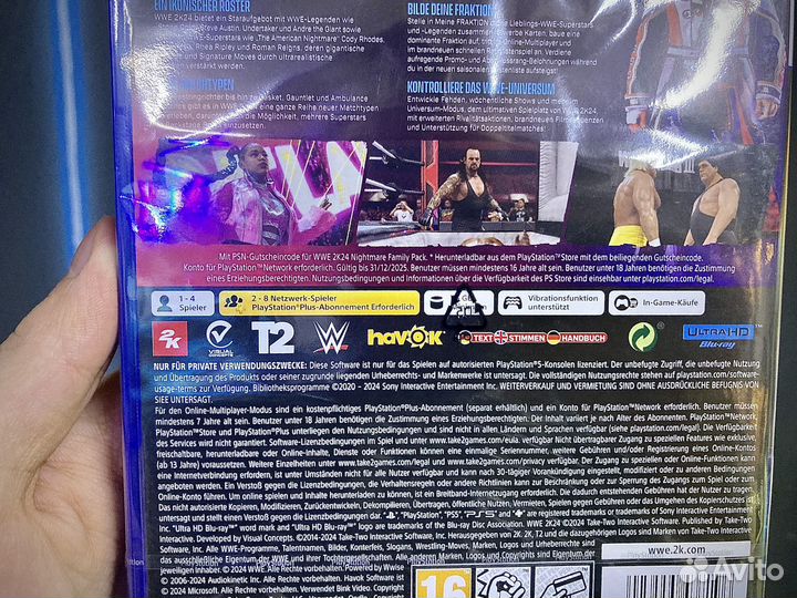 Диск ps5 WWE 2k24