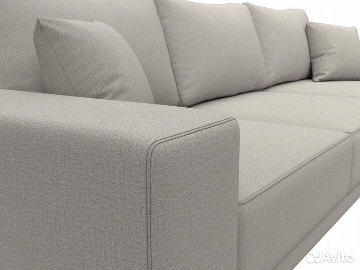 Диван угловой Льюес правый, рогожка, амур бежевый