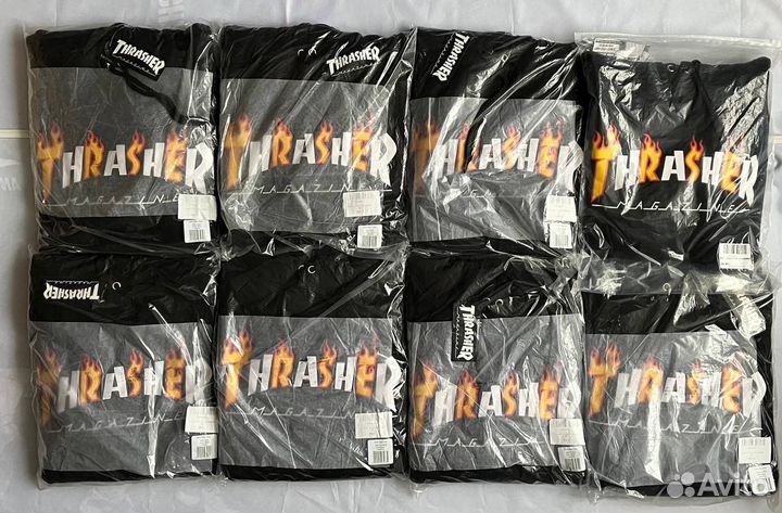 Худи Thrasher Half Flame Hoodie Black Оригинал