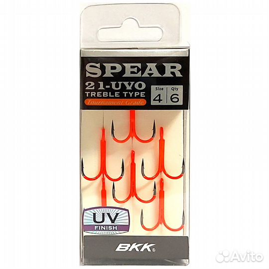 Тройной крючок BKK Spear 21-UVO (A-ET-6138)