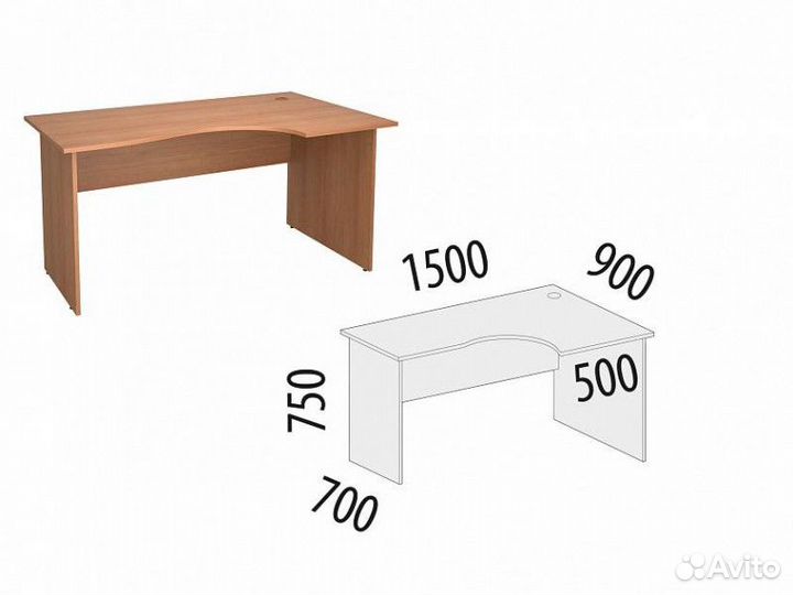 Стол угловой (прав) Рубин 42.45