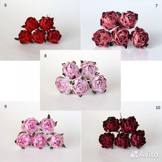 Тайские цветы для скрапбукинга ранункулюсы