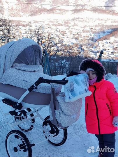 Коляска 2 в 1 adamex большие колеса