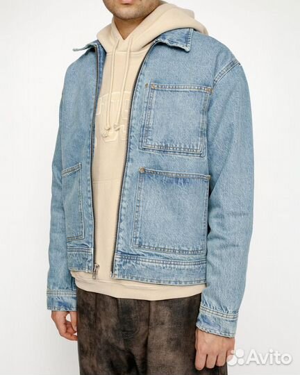 Куртка Stussy Zip Work Denim Washed Blue