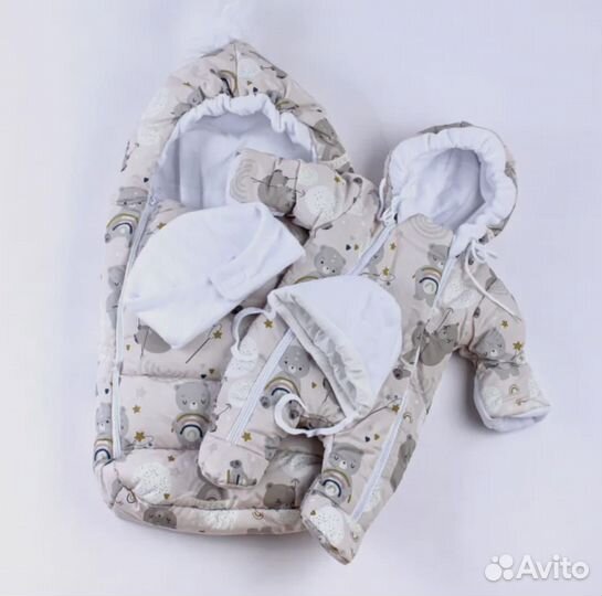 Конверт и комбинезон на выписку зимний