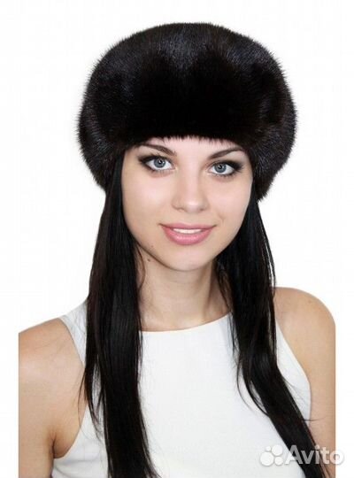 Берет женский норковый черный