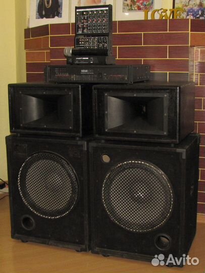 Колонки C-Mark 1100W 4шт Усилитель Микшер Микрофон