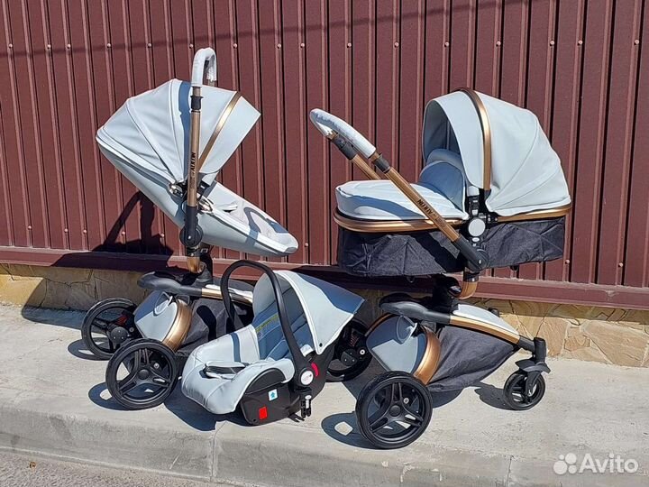 Коляска 3в1 Новая Аулон плюс мах (Grey)