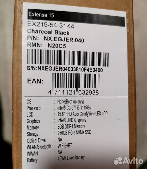 Acer Extensa EX215-54-31K4