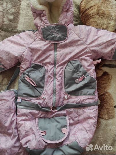 Теплый конверт-комбинезон для девочек