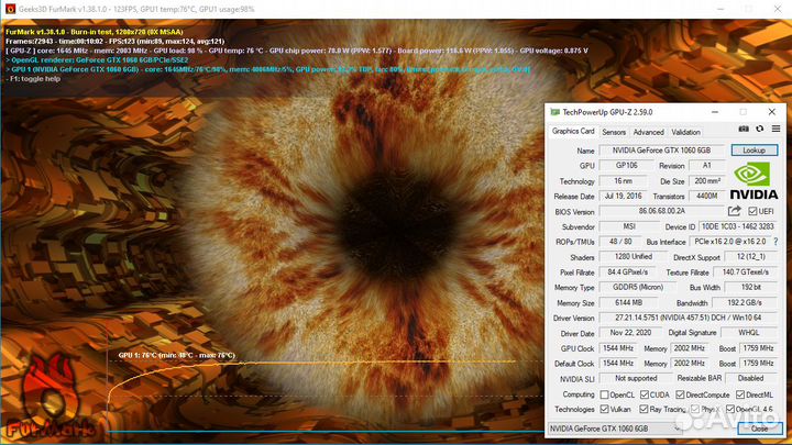 MSI GeForce GTX 1060 6Gb OCV1