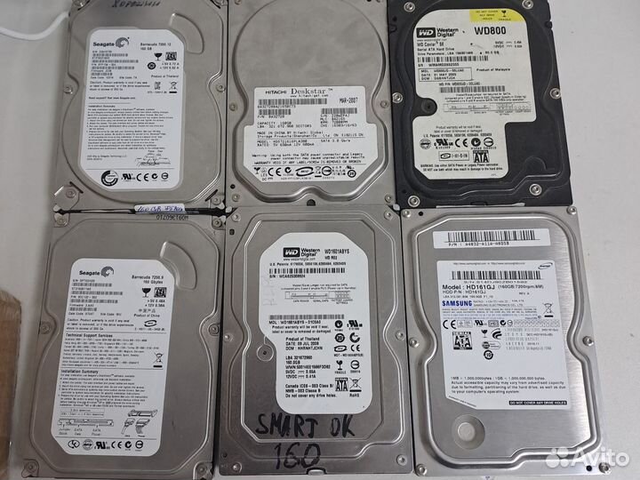 HDD 80Gb, 120Gb, 160Gb, SATA, IDE, б/у