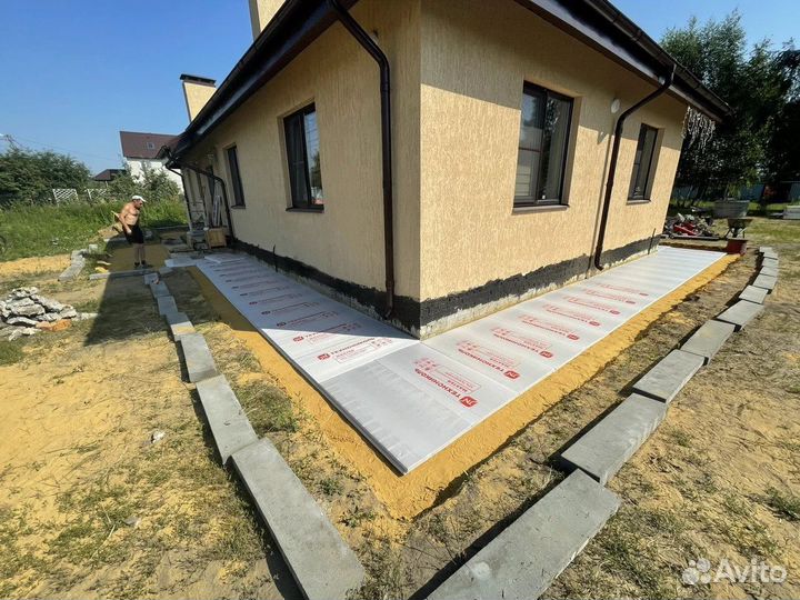 Бетонирование двора парковки дорожек Отмостка