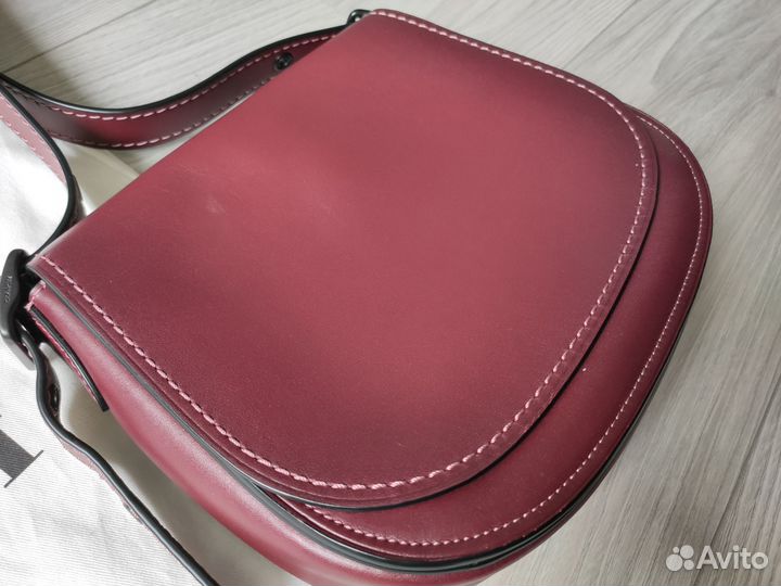 Бордовая кожаная сумка Coach (оригинал)